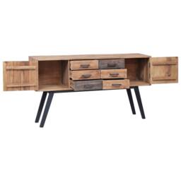 Berkfield Home Side Cabinet 110x30x75 cm Solid Teak in Brown - Size: 110 x 30 x 75 cm - thumbnail 3