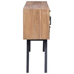 Berkfield Home Side Cabinet 110x30x75 cm Solid Teak in Brown - Size: 110 x 30 x 75 cm - thumbnail 5