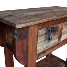 Berkfield Home Console Table Solid Reclaimed Wood 80x35x80 cm in Brown - Size: 80 x 35 x 80 cm - thumbnail 4