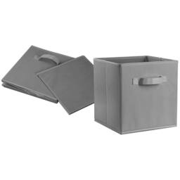 KORVIXA Grey 2X FOLDABLE CANVAS STORAGE COLLAPSIBLE - thumbnail 5