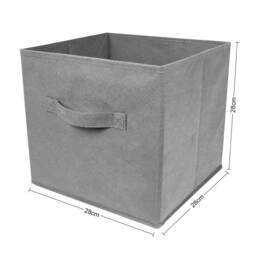 KORVIXA Grey 2X FOLDABLE CANVAS STORAGE COLLAPSIBLE - thumbnail 2