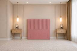 "Nexus Mattresses Ltd Amalfi Plush Divan Bed Base No Drawers - 54"" Headboard in Pink - Size: Small Single" - thumbnail 6