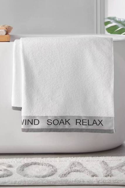 Catherine Lansfield 'Relax & Unwind' Towel in White - image 1