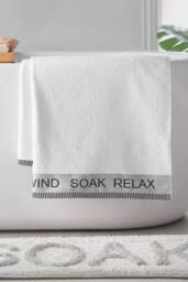 Catherine Lansfield 'Relax & Unwind' Towel in White - thumbnail 1