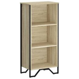 Berkfield Home Modern Bookcase Sonoma Oak 50x31x106 cm Engineered Wood in Light Oak - Size: 50 x 31 x 106 cm - thumbnail 3