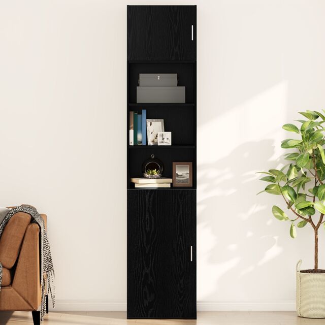 Berkfield Home Wall Cabinet Black oak 50 x 42.5 x 40 cm Engineered wood - image 1