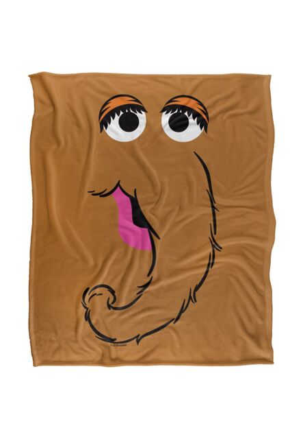 Sesame Street Snuffleupagus Face Silky Touch Super Soft Throw Blanket 152 X 127 cm in White - image 1