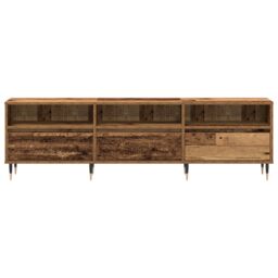 Berkfield Home TV Cabinet Old Wood 150x30x44.5 cm Engineered Wood in Brown - thumbnail 7