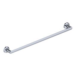 Nes Home Chrome Single Round Towel Bar Rail Holder in Silver