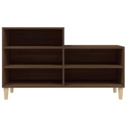 Berkfield Home Shoe Cabinet Brown Oak 102x36x60 cm Engineered Wood - Size: 102 x 36 x 60 cm - thumbnail 5