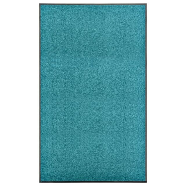 Berkfield Home Doormat Washable Cyan 90x150 cm in Black - image 1
