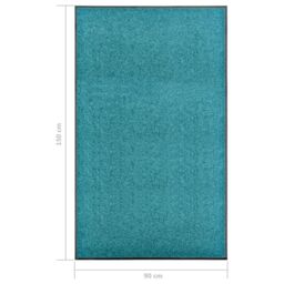 Berkfield Home Doormat Washable Cyan 90x150 cm in Black - thumbnail 6