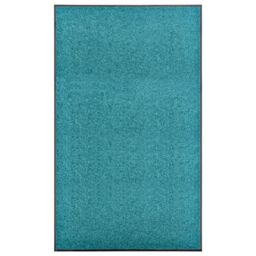 Berkfield Home Doormat Washable Cyan 90x150 cm in Black - thumbnail 1