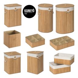 Orsina Set Of Two Kankyo Bamboo Storage Boxes in Natural - thumbnail 2