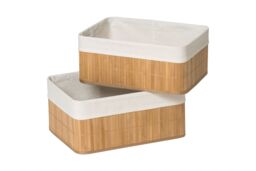 Orsina Set Of Two Kankyo Bamboo Storage Boxes in Natural