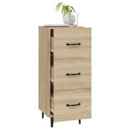 Berkfield Home Sideboard Sonoma Oak 34.5x34x90 cm Engineered Wood in Brown - thumbnail 4
