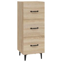 Berkfield Home Sideboard Sonoma Oak 34.5x34x90 cm Engineered Wood in Brown - thumbnail 2