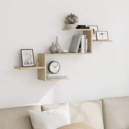 Berkfield Home Wall Shelf Sonoma Oak 104x15x49 cm Engineered Wood in Brown - Size: 104 x 15 x 49 cm - thumbnail 1