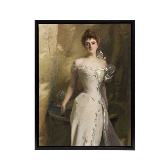 "Artery8 Lisa Colt Curtis Elegant Portrait Sargent Framed Canvas Wall Art Print in Brown - Size: W12"" x H16""" - image 1
