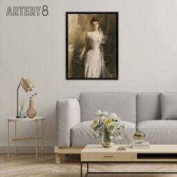 "Artery8 Lisa Colt Curtis Elegant Portrait Sargent Framed Canvas Wall Art Print in Brown - Size: W12"" x H16""" - thumbnail 3