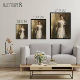 "Artery8 Lisa Colt Curtis Elegant Portrait Sargent Framed Canvas Wall Art Print in Brown - Size: W12"" x H16""" - thumbnail 4