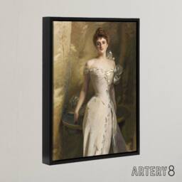 "Artery8 Lisa Colt Curtis Elegant Portrait Sargent Framed Canvas Wall Art Print in Brown - Size: W12"" x H16""" - thumbnail 2
