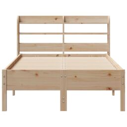Berkfield Home Bed Frame without Mattress 75x190 cm Small Single Solid Wood Pine in Brown - thumbnail 4