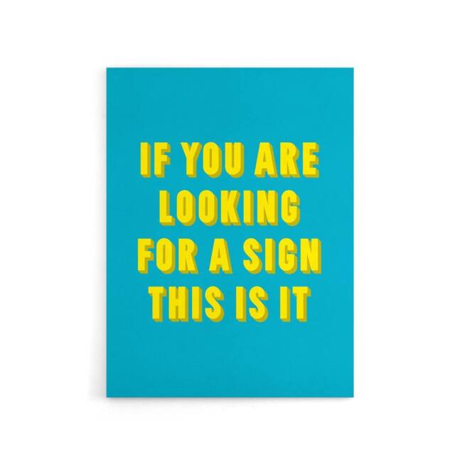 "Artery8 If You Are Looking For A Sign Modern Blue Canvas Wall Art Print - Size: W12"" x H16""" - image 1