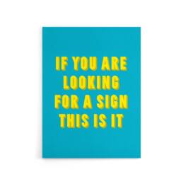 "Artery8 If You Are Looking For A Sign Modern Blue Canvas Wall Art Print - Size: W12"" x H16""" - thumbnail 1