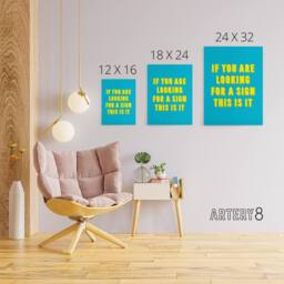 "Artery8 If You Are Looking For A Sign Modern Blue Canvas Wall Art Print - Size: W12"" x H16""" - thumbnail 4