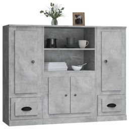 Berkfield Home Highboards 3 pcs Concrete Grey Engineered Wood - thumbnail 4