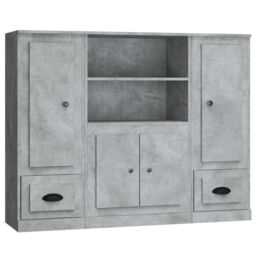 Berkfield Home Highboards 3 pcs Concrete Grey Engineered Wood - thumbnail 2