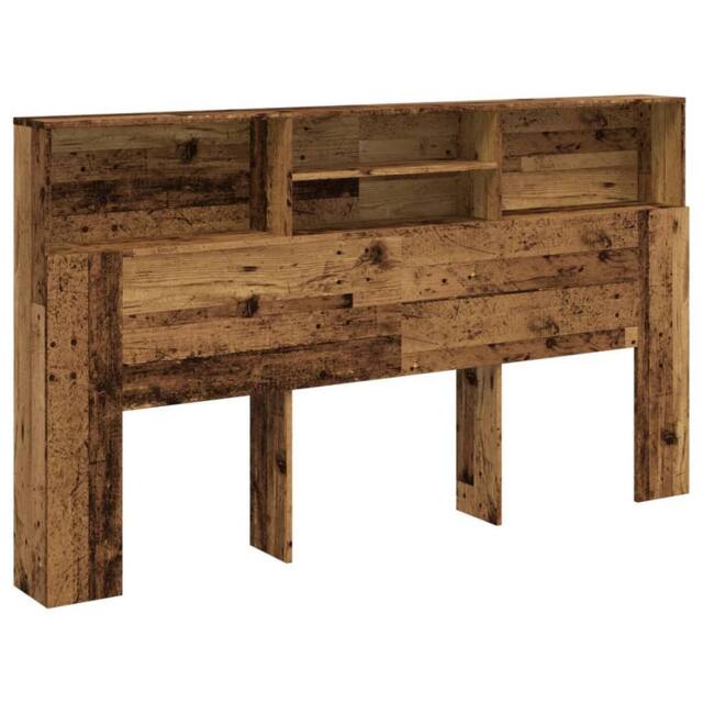 Berkfield Home Headboard Cabinet Old Wood 180x19x103.5 cm Engineered Wood in Brown - image 1