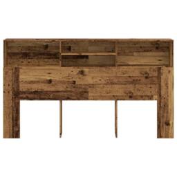 Berkfield Home Headboard Cabinet Old Wood 180x19x103.5 cm Engineered Wood in Brown - thumbnail 4