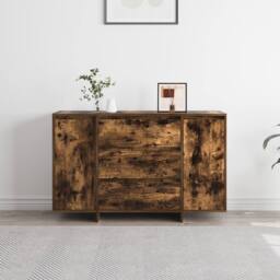 Berkfield Home Sideboard Smoked Oak 120x41x75 cm Engineered Wood in Brown - Size: 120 x 41 x 75 cm - thumbnail 3
