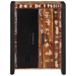Berkfield Home Sideboard Multicolour 55x35x70 cm Solid Wood Reclaimed in Black - Size: 55 x 35 x 70 cm - thumbnail 2