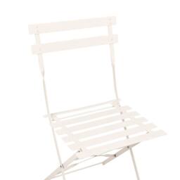 Wyld and Coco 3 Piece Off-White Metal Folding Bistro Set in White - thumbnail 7