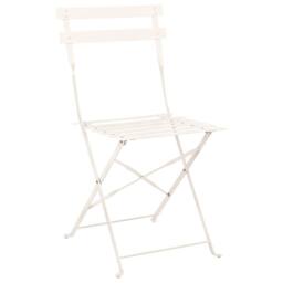 Wyld and Coco 3 Piece Off-White Metal Folding Bistro Set in White - thumbnail 3