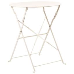 Wyld and Coco 3 Piece Off-White Metal Folding Bistro Set in White - thumbnail 8