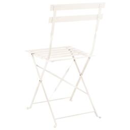 Wyld and Coco 3 Piece Off-White Metal Folding Bistro Set in White - thumbnail 6