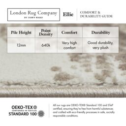 London Rug Company Ellie Luxury Modern Short Pile Rug in Stone - Size: 240 cm x 340 cm - thumbnail 6