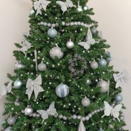 Melody Maison Set Of 10 Mixed Ice Blue Glitter Baubles in Light Blue - thumbnail 6