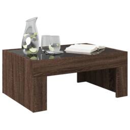 Berkfield Home Coffee Table with Infinity LED Brown Oak 70x50x30 cm - Size: 70 x 50 x 30 cm - thumbnail 5