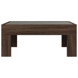Berkfield Home Coffee Table with Infinity LED Brown Oak 70x50x30 cm - Size: 70 x 50 x 30 cm - thumbnail 6