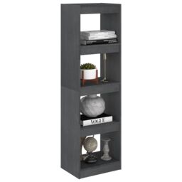 Berkfield Home Book Cabinet Room Divider Grey 40x30x135.5 cm Pinewood - thumbnail 4