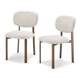 FurnitureboxUK 2x Mirelle Grey / Beige Fabric Dining Chairs Bronze Legs - thumbnail 5