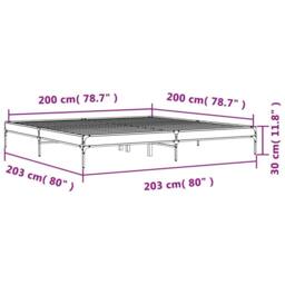 Berkfield Home Bed Frame without Mattress Brown Oak 200x200 cm - thumbnail 9