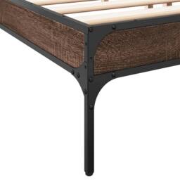 Berkfield Home Bed Frame without Mattress Brown Oak 200x200 cm - thumbnail 7