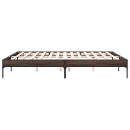 Berkfield Home Bed Frame without Mattress Brown Oak 200x200 cm - thumbnail 5