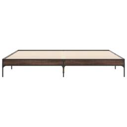 Berkfield Home Bed Frame without Mattress Brown Oak 200x200 cm - thumbnail 4